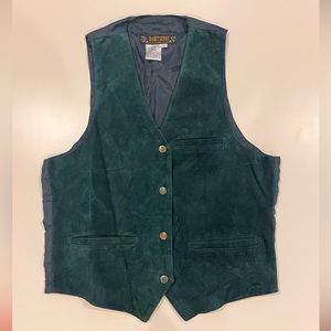Green Suede Leather Vest